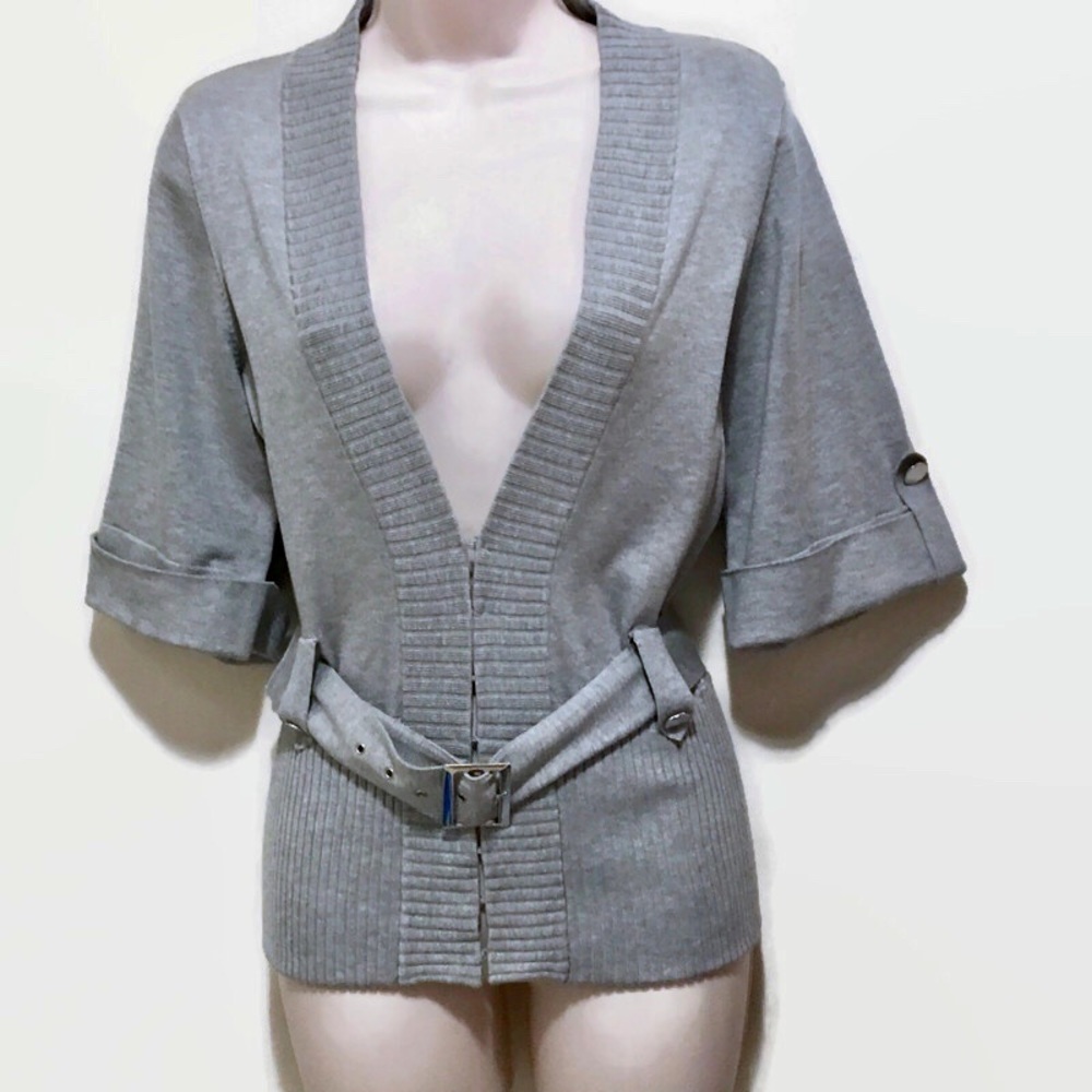 INC International Concepts Sz Medium Gray Cardigan